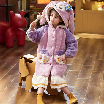 Vaikų pižama iš koralinių flísų su šiluminiu pamušalu, storesnė, su animaciniu raštu, žiemai (3–8 metų)