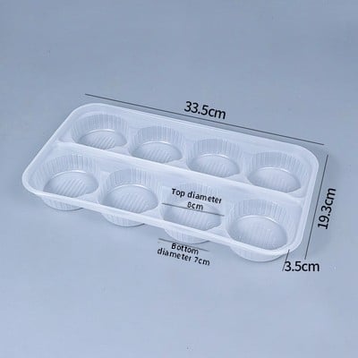 Cutie de ambalare din PP, de unică folosință, pentru găluște și patiserie, imprimare de logo disponibilă; nu este potrivită pentru cuptorul cu microunde; nu este biodegradabilă.