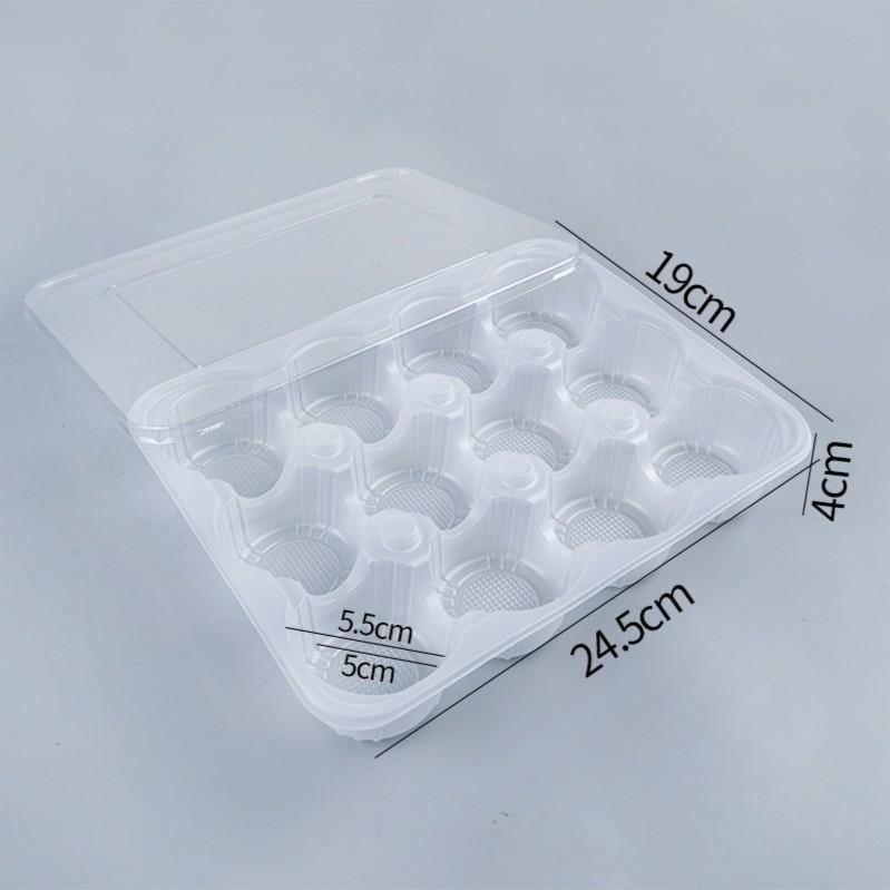 Cutie de ambalare din PP, de unică folosință, pentru găluște și patiserie, imprimare de logo disponibilă; nu este potrivită pentru cuptorul cu microunde; nu este biodegradabilă.