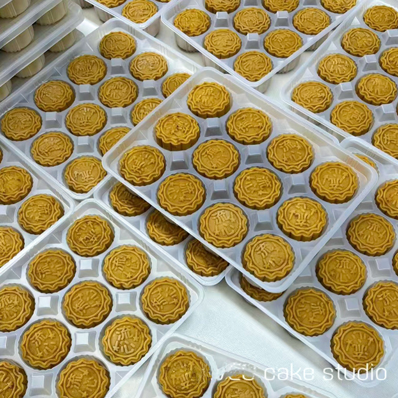 Cutie de ambalare din PP, de unică folosință, pentru găluște și patiserie, imprimare de logo disponibilă; nu este potrivită pentru cuptorul cu microunde; nu este biodegradabilă.