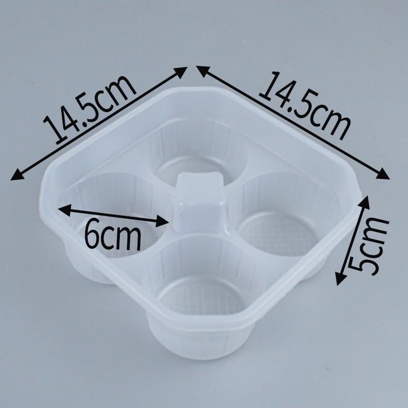 Cutie de ambalare din PP, de unică folosință, pentru găluște și patiserie, imprimare de logo disponibilă; nu este potrivită pentru cuptorul cu microunde; nu este biodegradabilă.