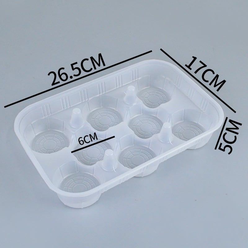 Cutie de ambalare din PP, de unică folosință, pentru găluște și patiserie, imprimare de logo disponibilă; nu este potrivită pentru cuptorul cu microunde; nu este biodegradabilă.