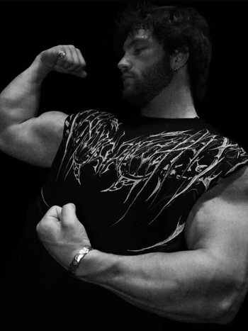 Vestă sport cu croială slim, din bumbac mercerizat în dungi, guler rotund, respirabilă și protecție UV