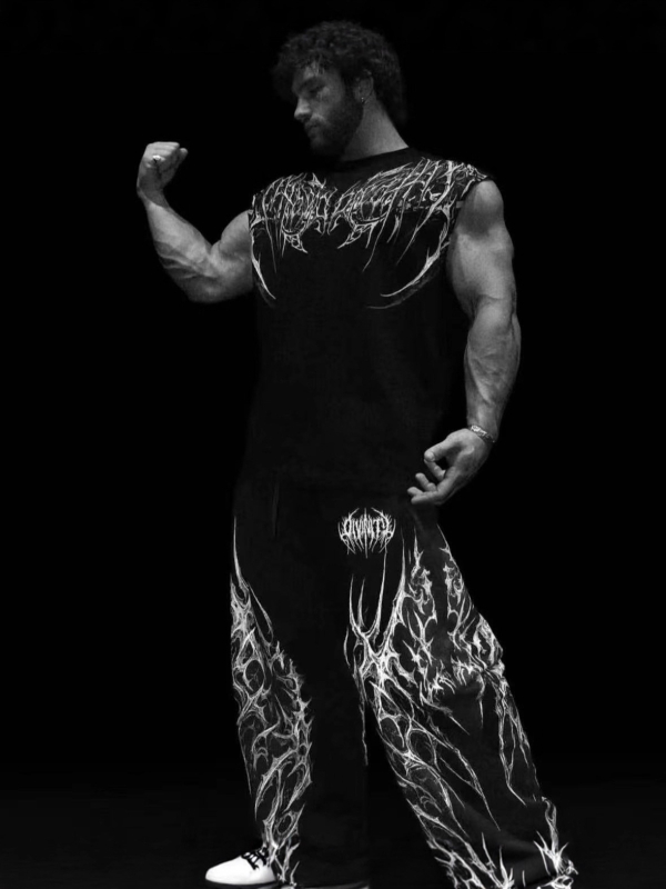 Vestă sport cu croială slim, din bumbac mercerizat în dungi, guler rotund, respirabilă și protecție UV