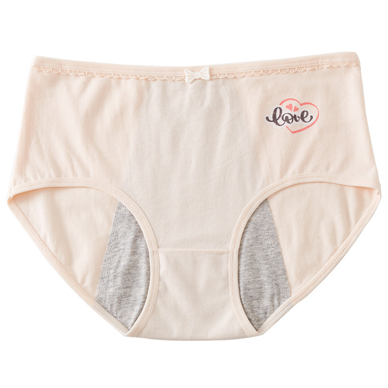 Chiloți pentru menstruație din bumbac, talie medie, anti-scurgeri