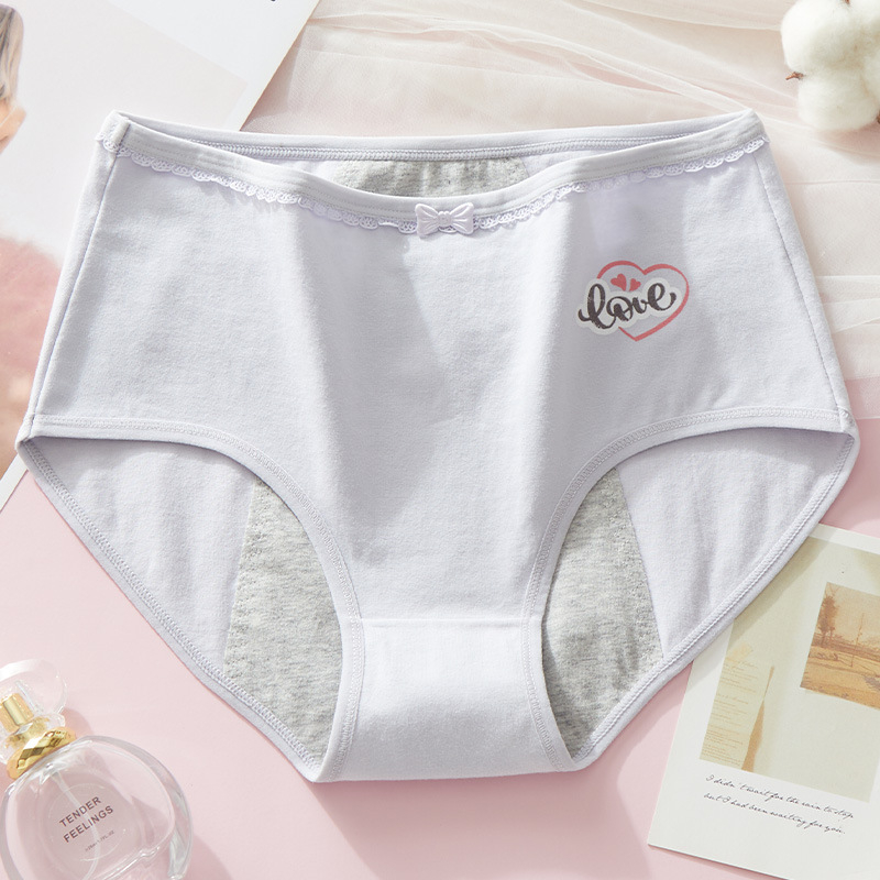 Chiloți pentru menstruație din bumbac, talie medie, anti-scurgeri