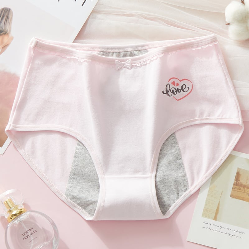 Chiloți pentru menstruație din bumbac, talie medie, anti-scurgeri