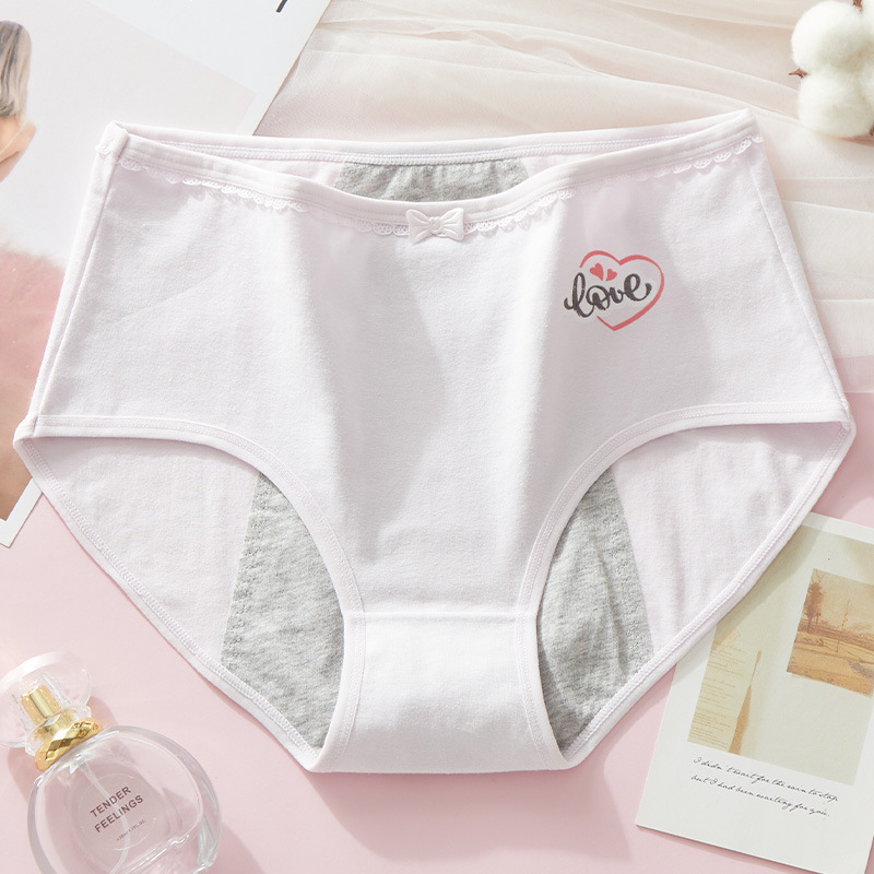 Chiloți pentru menstruație din bumbac, talie medie, anti-scurgeri