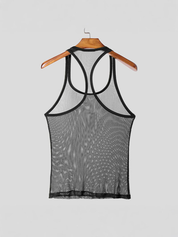 Muška sportska vesta od tanke mrežaste tkanine, prozračna, tijesnog kroja, prozračni poliester, bez rukava, ljeto 2025