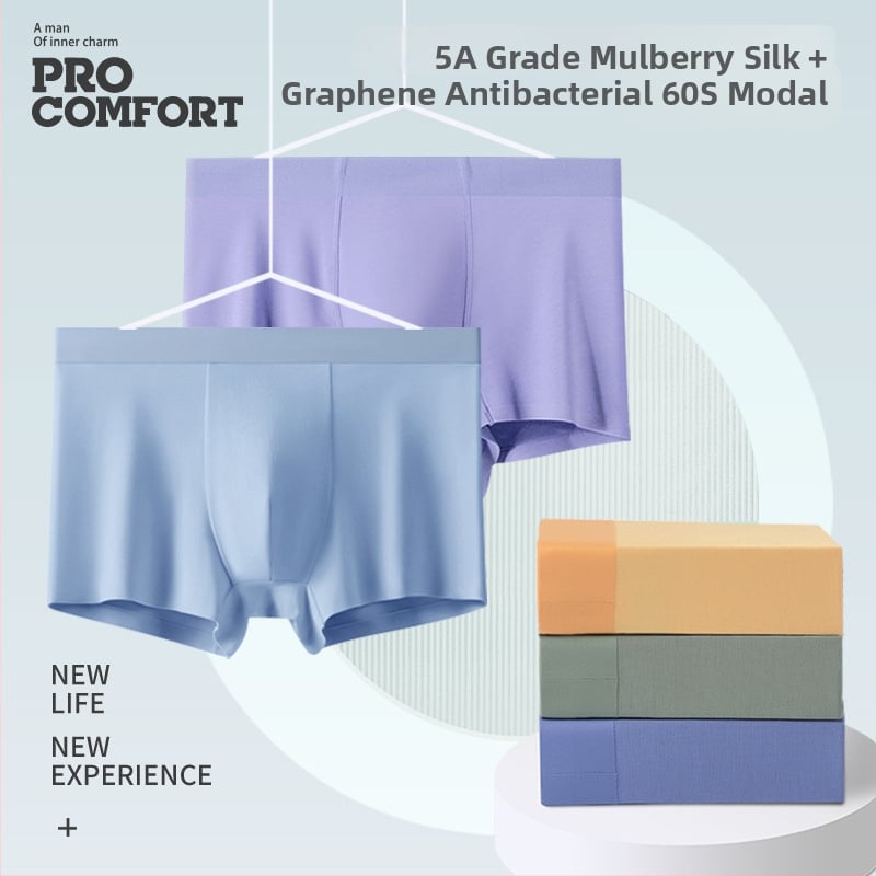 Modal muške bokserice – prozračne, antibakterijske; Mulberry Silk podstava prepona; srednji pojas; bez šavova