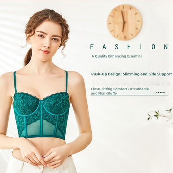 Ženská podprsenka s frančúzskym štýlom a čipkou fishbone, odnímateľnými halter ramienkami, tenké tvarované košíčky 1/2, hlavný materiál: čipka/nylon 89,1%, podšívka spandex 10,9%, sexy štýl, tvarovanie pŕs