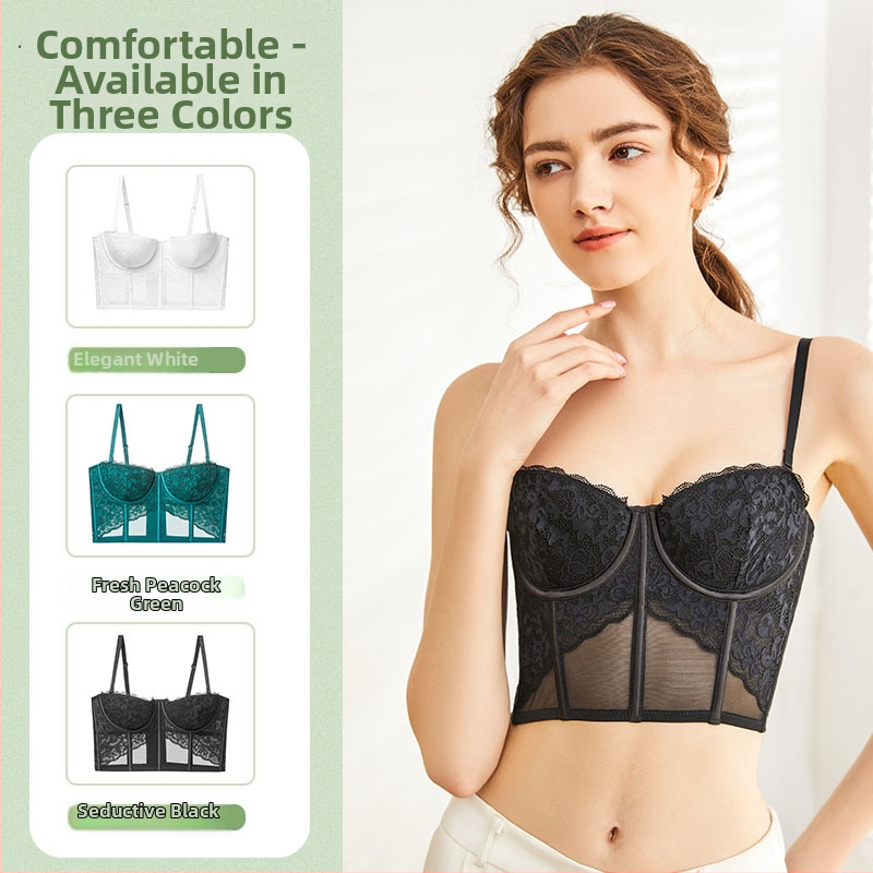 Ženská podprsenka s frančúzskym štýlom a čipkou fishbone, odnímateľnými halter ramienkami, tenké tvarované košíčky 1/2, hlavný materiál: čipka/nylon 89,1%, podšívka spandex 10,9%, sexy štýl, tvarovanie pŕs