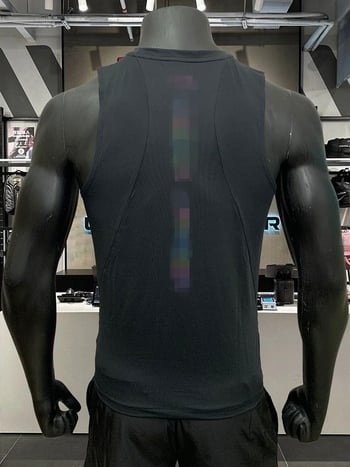 Vyrų vasaros fitneso liemenė be rankovių, kvėpuojanti, greitai džiūstanti, nailonas 75% audinys, laisvas kirpimas