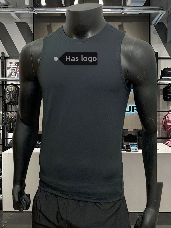 Pánska letná fitness vesta, bez rukávov, priedušná, rýchloschnúca, tkanina Nylon 75%, voľný strih