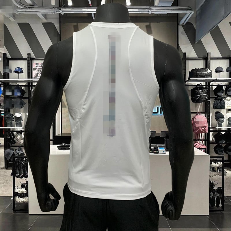 Vyrų vasaros fitneso liemenė be rankovių, kvėpuojanti, greitai džiūstanti, nailonas 75% audinys, laisvas kirpimas