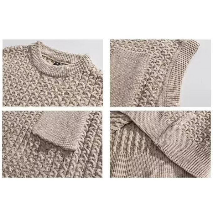 Maillard muški pleteni bezrukavni prsluk u stilu koledža
