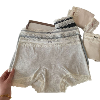 Boxer pentru femei din bumbac, țesătură Jacquard, antibacterian, uscare rapidă, talie medie