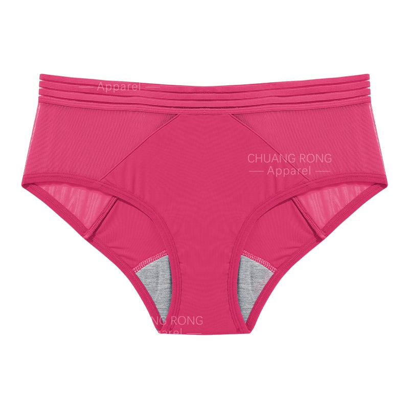 Lenjerie intimă menstruală pentru femei, cu patru straturi impermeabile, dantelă, material din nailon respirabil, talie joasă