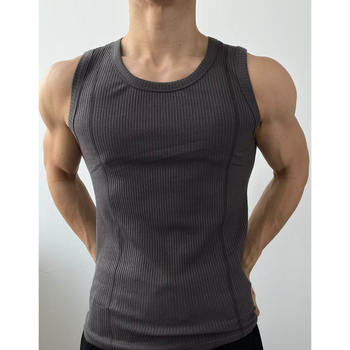 Muški bezruk sportski vest, prilagođeni kroj, 95%+ poliester, mješavina kemijskih vlakana, ravni rub