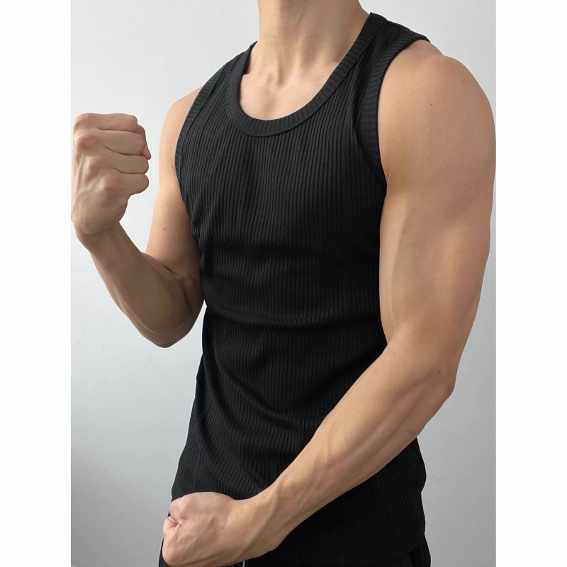 Muški bezruk sportski vest, prilagođeni kroj, 95%+ poliester, mješavina kemijskih vlakana, ravni rub