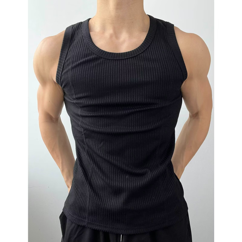 Muški bezruk sportski vest, prilagođeni kroj, 95%+ poliester, mješavina kemijskih vlakana, ravni rub