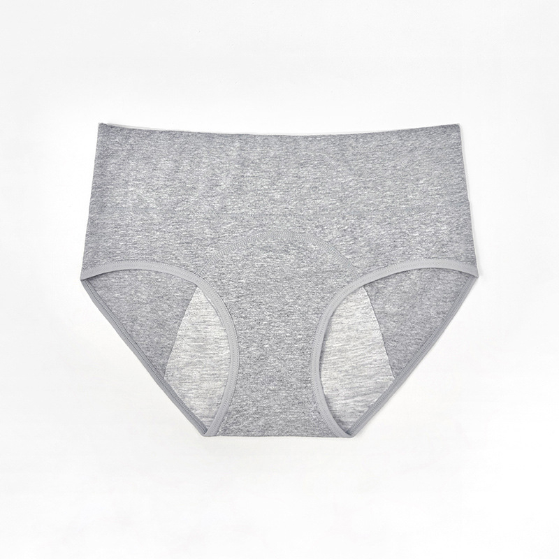 Chiloți de perioadă pentru femei, talie înaltă, din bumbac, respirabili, anti- scurgere pe lateral; țesătură principală 93% bumbac, căptușeală crotch 100% bumbac