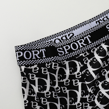 Boxeri pentru bărbați cu model litere, respirabili, fără cusături, din poliester