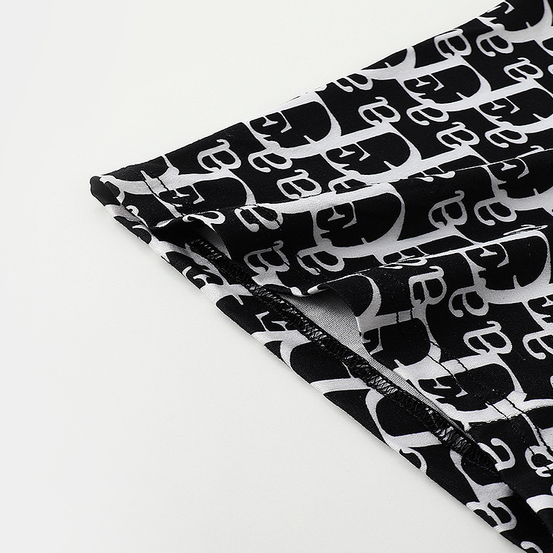 Boxeri pentru bărbați cu model litere, respirabili, fără cusături, din poliester