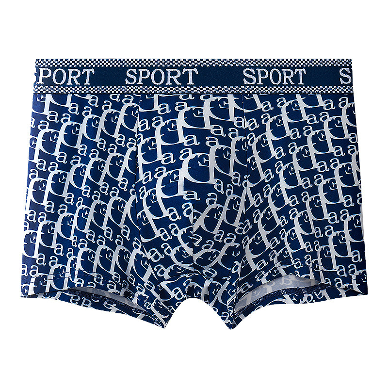 Boxeri pentru bărbați cu model litere, respirabili, fără cusături, din poliester