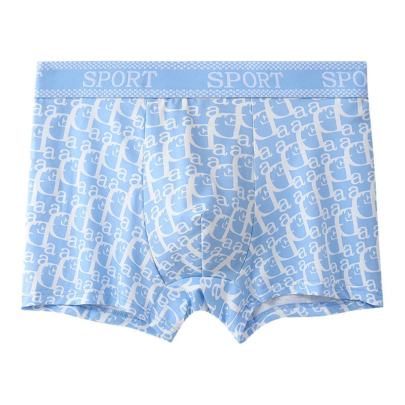 Boxeri pentru bărbați cu model litere, respirabili, fără cusături, din poliester