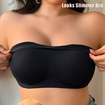 Top tubular fără bretele - Material nylon, Cupă 3/4, Cupă modelatoare subțire