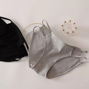 Slip din bumbac cu design de ridicare a șoldurilor, respirant, antibacterian, talie joasă