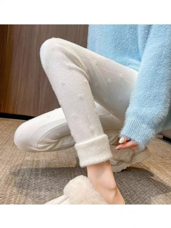 Colanți pentru femei, groși, uni, cu înaltă elasticitate, croială Slim, dintr-un amestec tricotat de viscoză și nailon