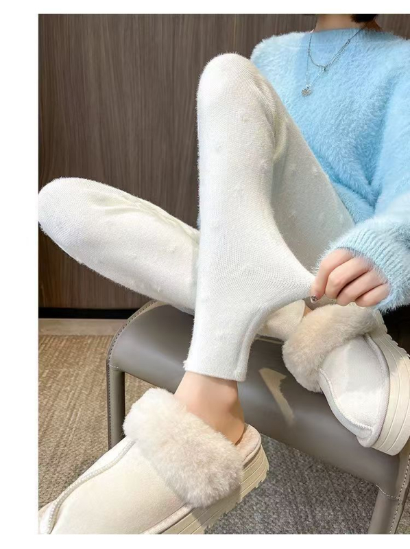 Colanți pentru femei, groși, uni, cu înaltă elasticitate, croială Slim, dintr-un amestec tricotat de viscoză și nailon