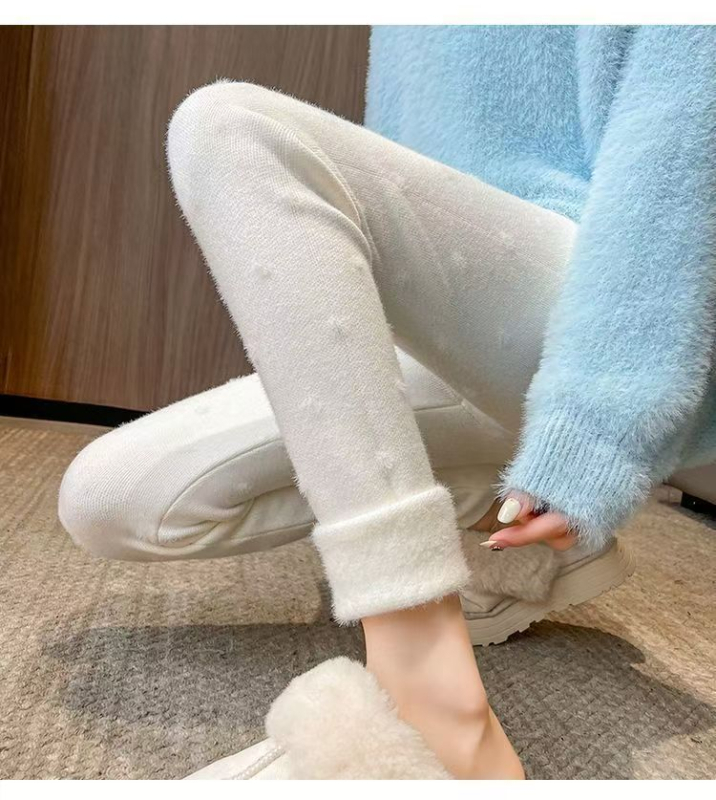 Colanți pentru femei, groși, uni, cu înaltă elasticitate, croială Slim, dintr-un amestec tricotat de viscoză și nailon