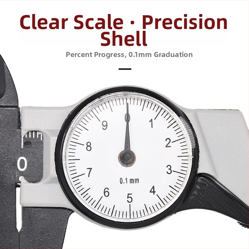 ATTUS plastový posuvný kaliper s ciferníkom, rozsah 0–150 mm, rozlíšenie 0,1 mm, metrická a palcová škála