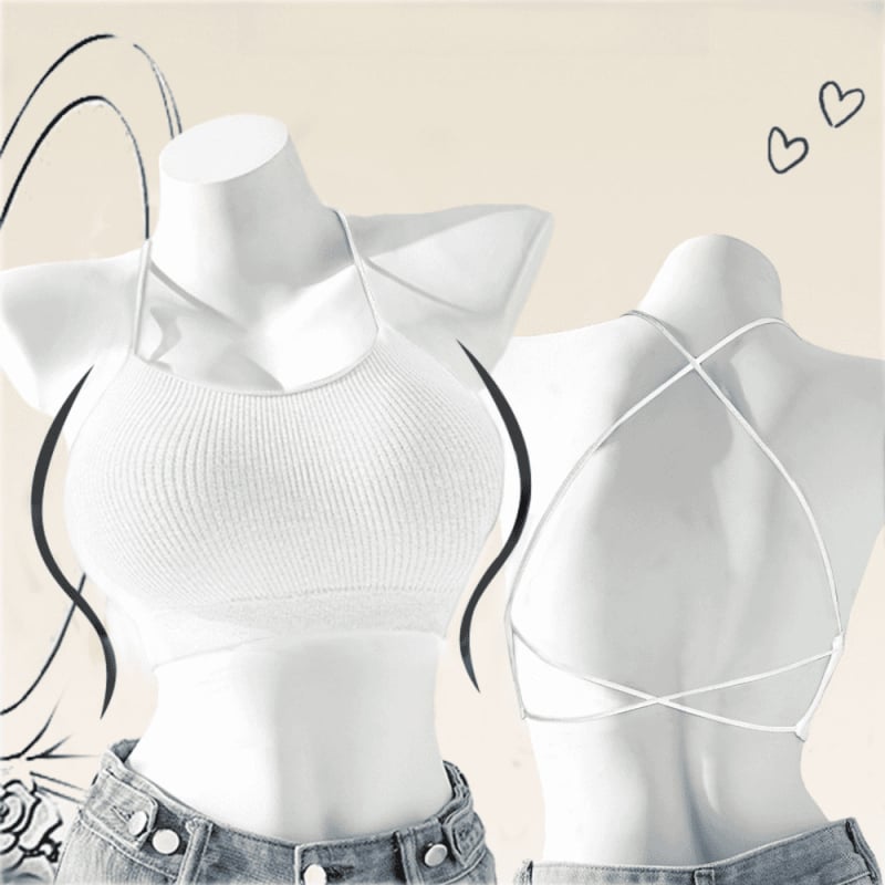 Koreai stílusú hát nélküli mellkas-wrap, keresztpántos, nylon anyag, vastag formázott kosár, teljes kosár, hossz a mellkasnál, külső viselésre alkalmas