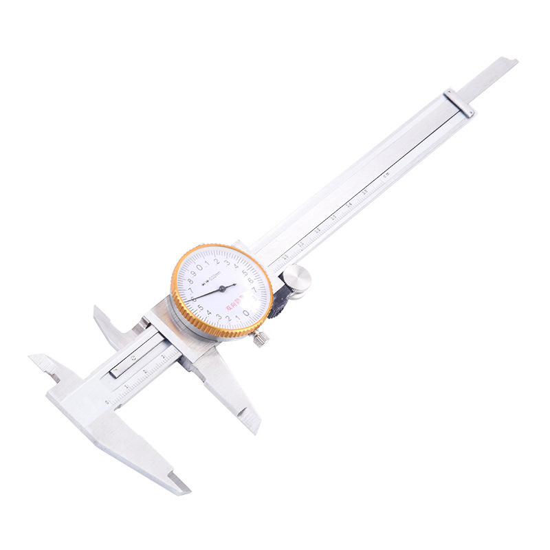 Βέρνιερ καντράν με κλίμακα, διπλής κατεύθυνσης ανθεκτικός σε κραδασμούς, μέτρηση εσωτερικού και εξωτερικού διαμέτρου, διαβάθμιση 0,02 mm