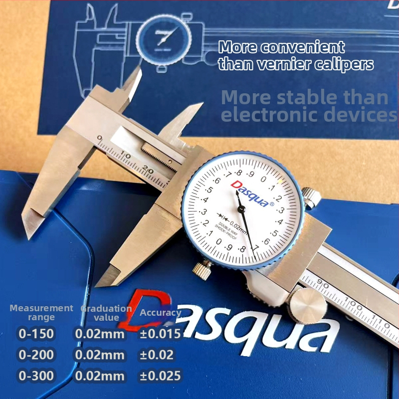 Dashi Keyi dial tolómérő — kettős ütésállóság, nagytudású ipari Vernier tolómérő, mérési tartomány 0–300 mm