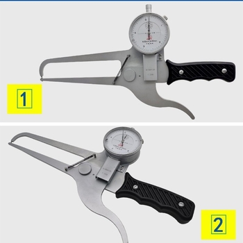 Gui Liang Külső tolókalapács dialkal, mechanikus kijelzős, mérés külső átmérő és falvastagság
