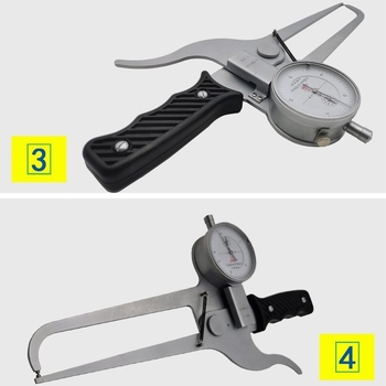 Gui Liang Külső tolókalapács dialkal, mechanikus kijelzős, mérés külső átmérő és falvastagság