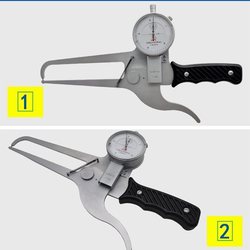 Gui Liang Külső tolókalapács dialkal, mechanikus kijelzős, mérés külső átmérő és falvastagság