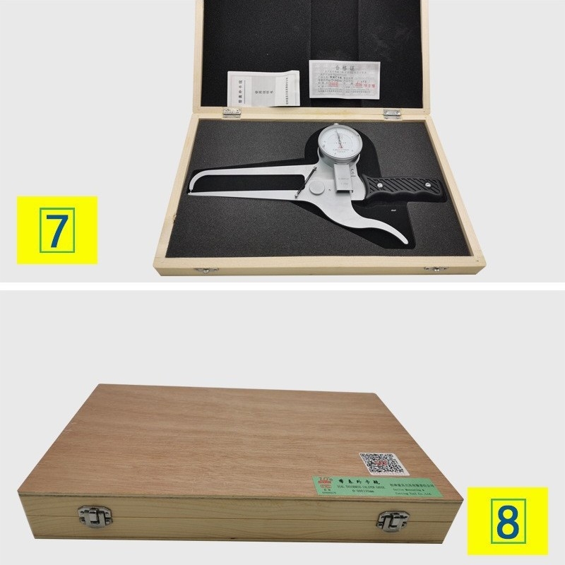 Gui Liang Külső tolókalapács dialkal, mechanikus kijelzős, mérés külső átmérő és falvastagság