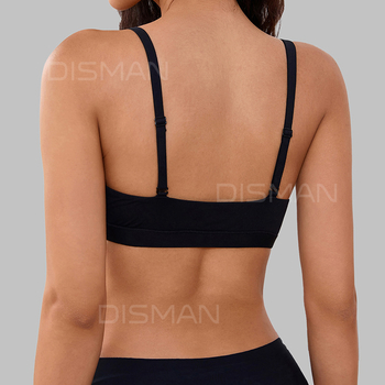 Bevielė trikampio formos liemenėlė su atvira nugara, be įdėklų, iš nailono