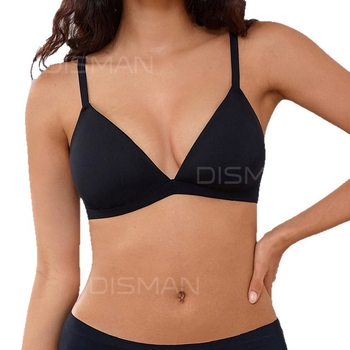 Bevielė trikampio formos liemenėlė su atvira nugara, be įdėklų, iš nailono