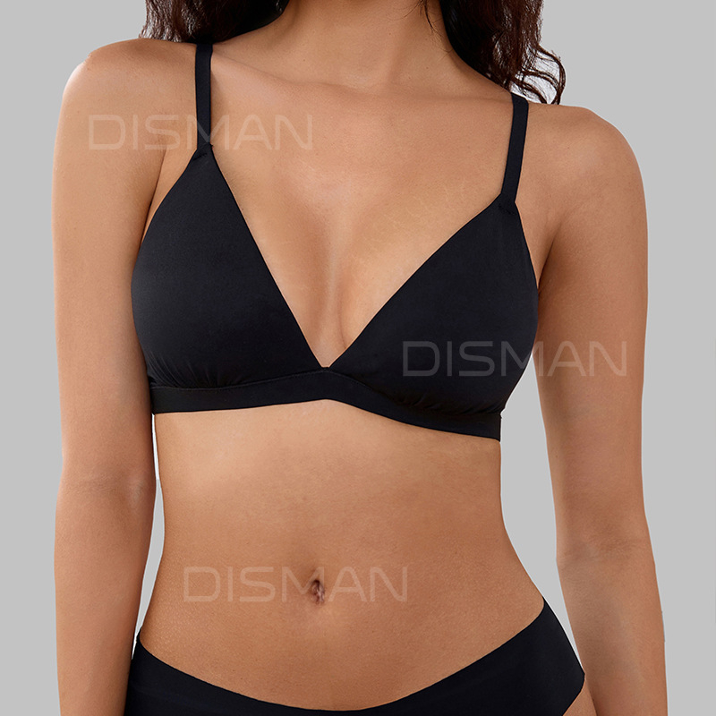 Bevielė trikampio formos liemenėlė su atvira nugara, be įdėklų, iš nailono