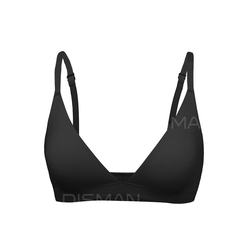 Bevielė trikampio formos liemenėlė su atvira nugara, be įdėklų, iš nailono