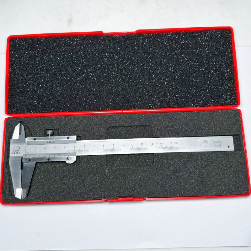 Vernier tolómérő, ipari kategóriás, egyértelmű mérés, 0–150 mm tartomány, 0,02 mm felbontás