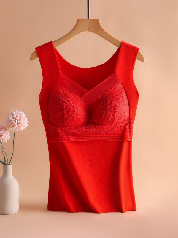 Női termosz mellény beépített melltartóbetéttel és párnával, nylon velúr anyaggal, V-nyakú, egy rétegű, ultra vékony anyag (≤40 g/m²)