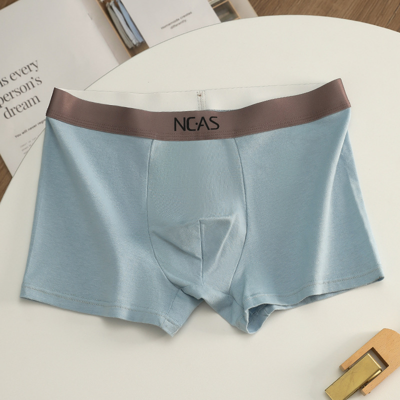 Shunael Férfiak számára lélegző pamut boxeralsó, középmagas derekú, kötött anyagú